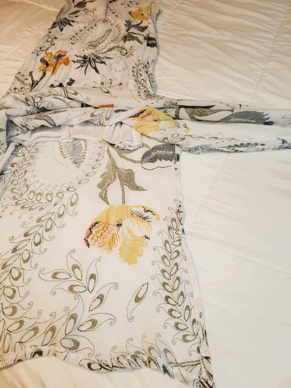 Unbranded Sleeveless crinkle White Floral Sundress  - Size Medium - Picture 10 of 10